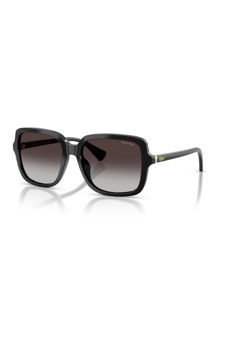 RALPH 56mm Gradient Square Sunglasses, Alternate, color, Shiny Black / Grey Gradient