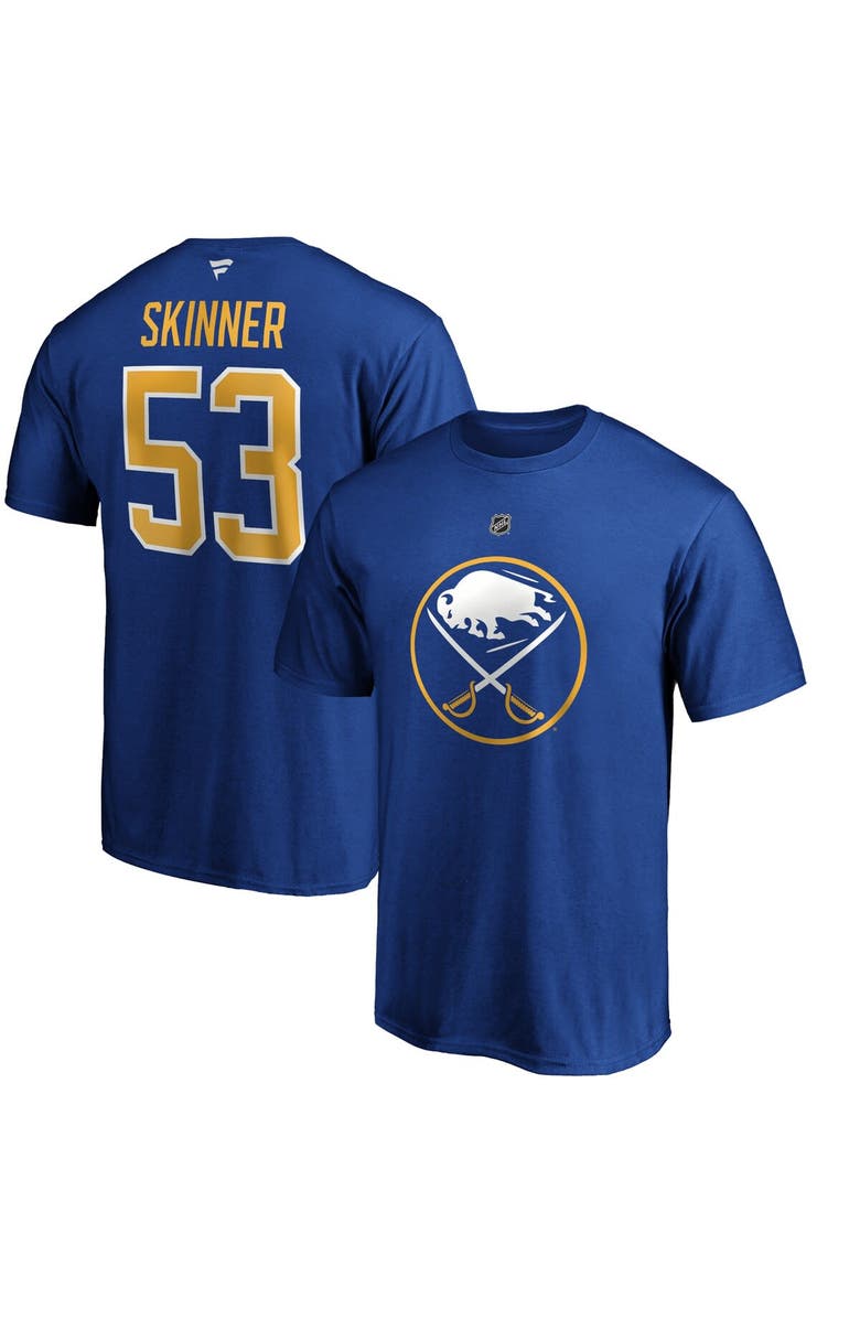 FANATICS Men's Fanatics Branded Jeff Skinner Royal Buffalo Sabres Authentic Stack Name & Number T-Shirt, Alternate, color,