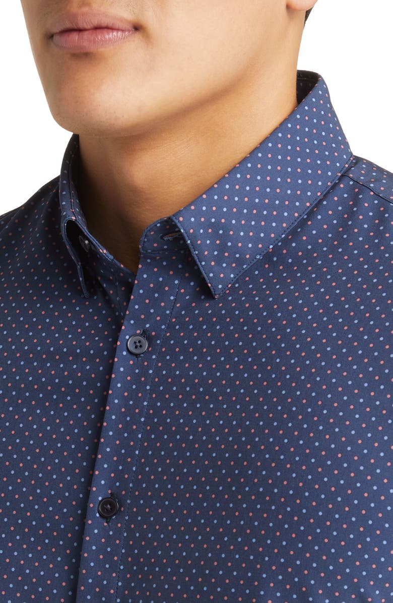 Mizzen+Main Leeward Dot Print Stretch Performance Button-Up Shirt, Alternate, color,