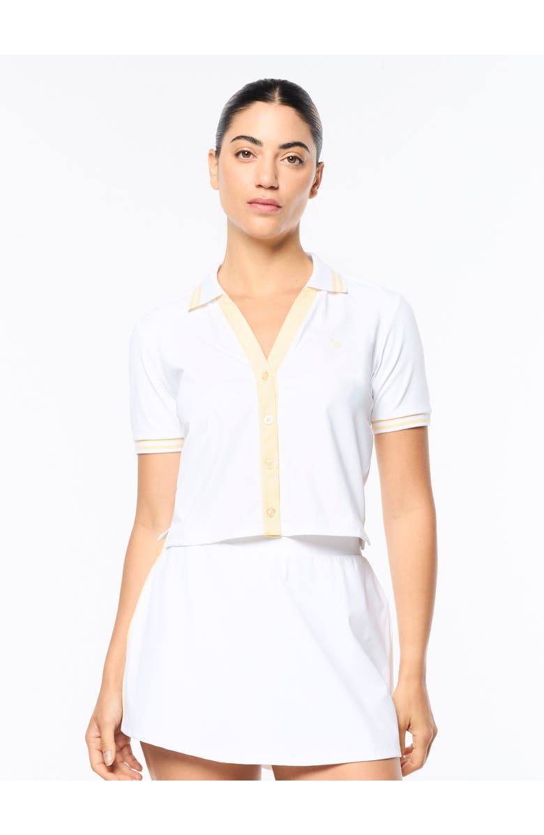 Sergio Tacchini Idalia Cropped Polo, Main, color, Brilliant White