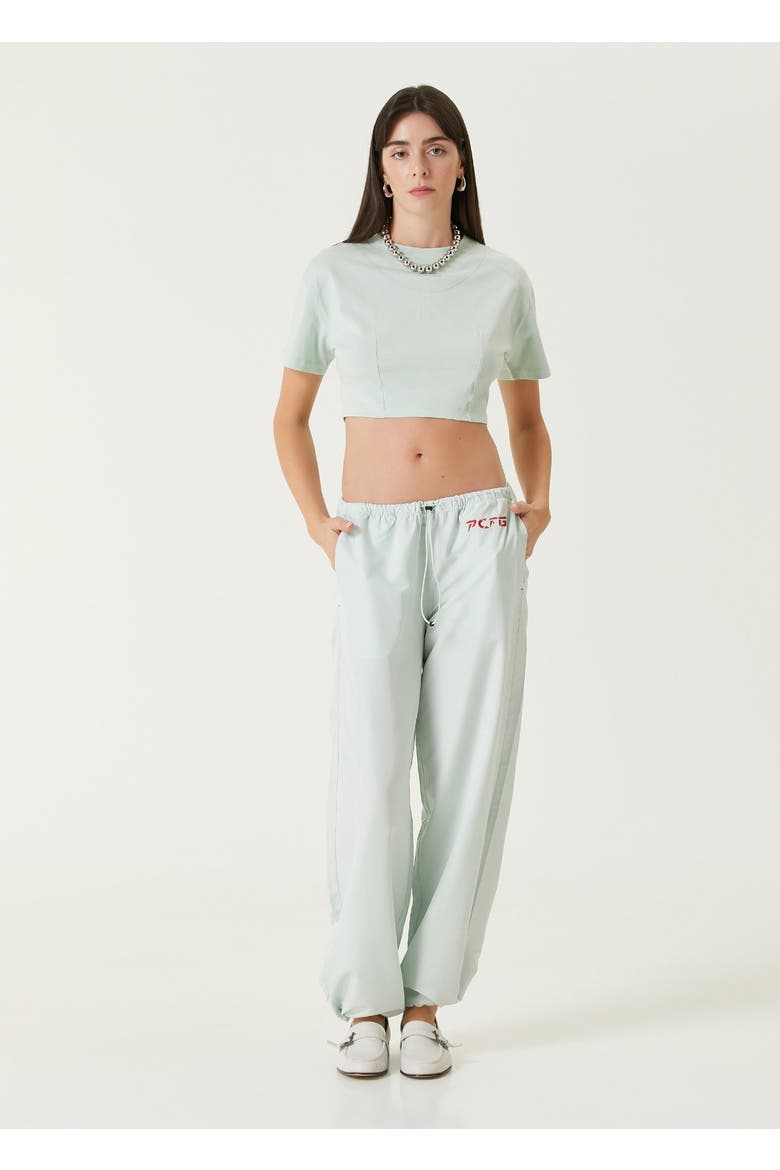 Pure Cotton Free Heaven Crop Tshirt, Alternate, color, green surf spray
