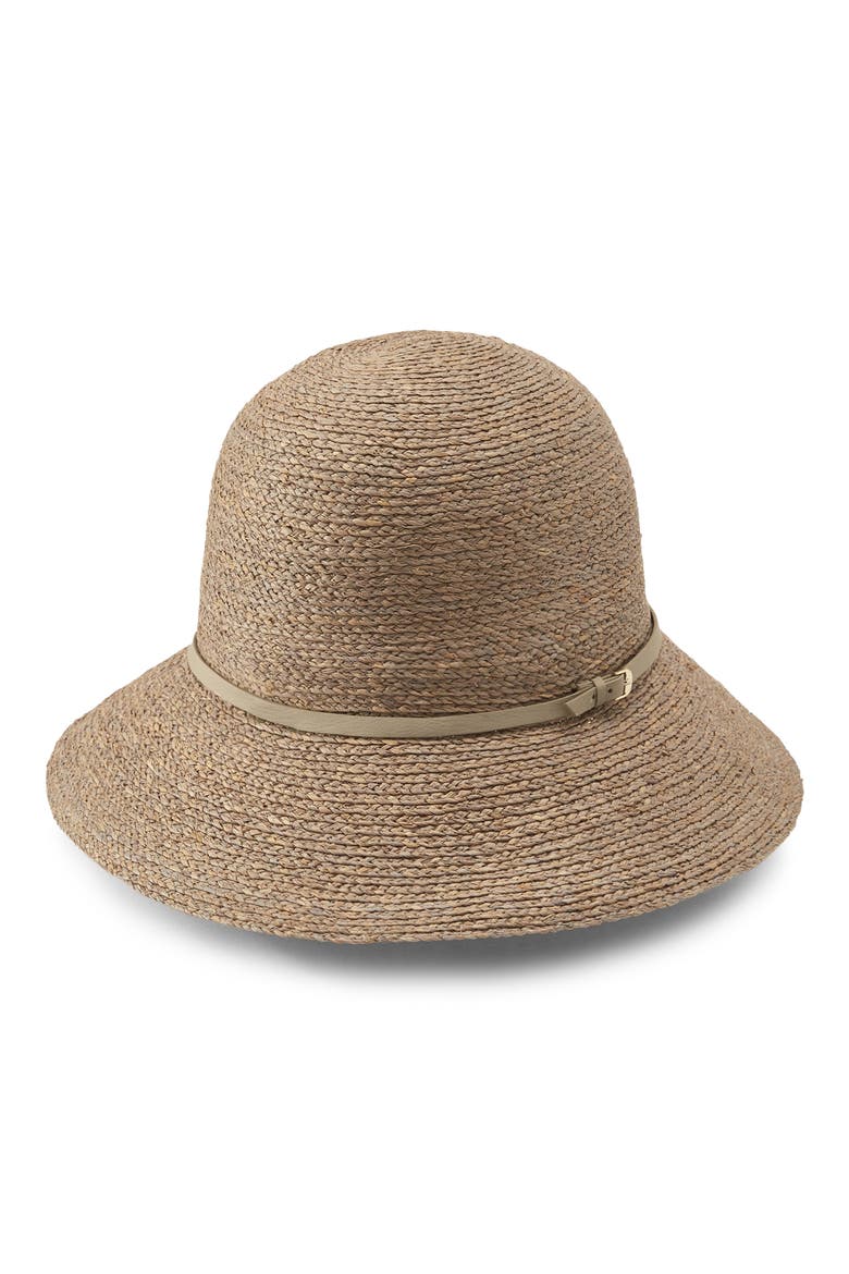 Packable Raffia Cloche Hat, Main, color, ECLIPSE MELANGE/ PUMICE