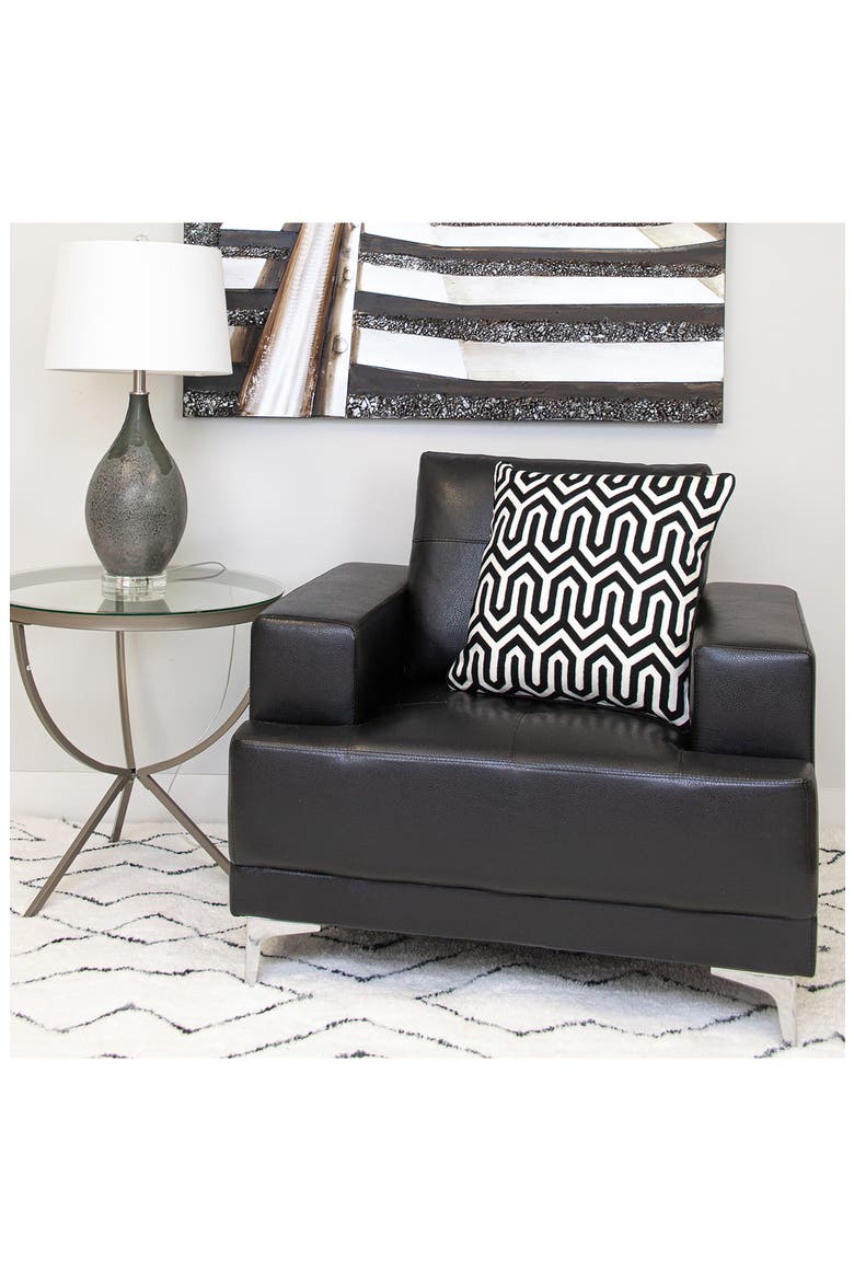 Machu Throw Pillow, Alternate, color, BLACK