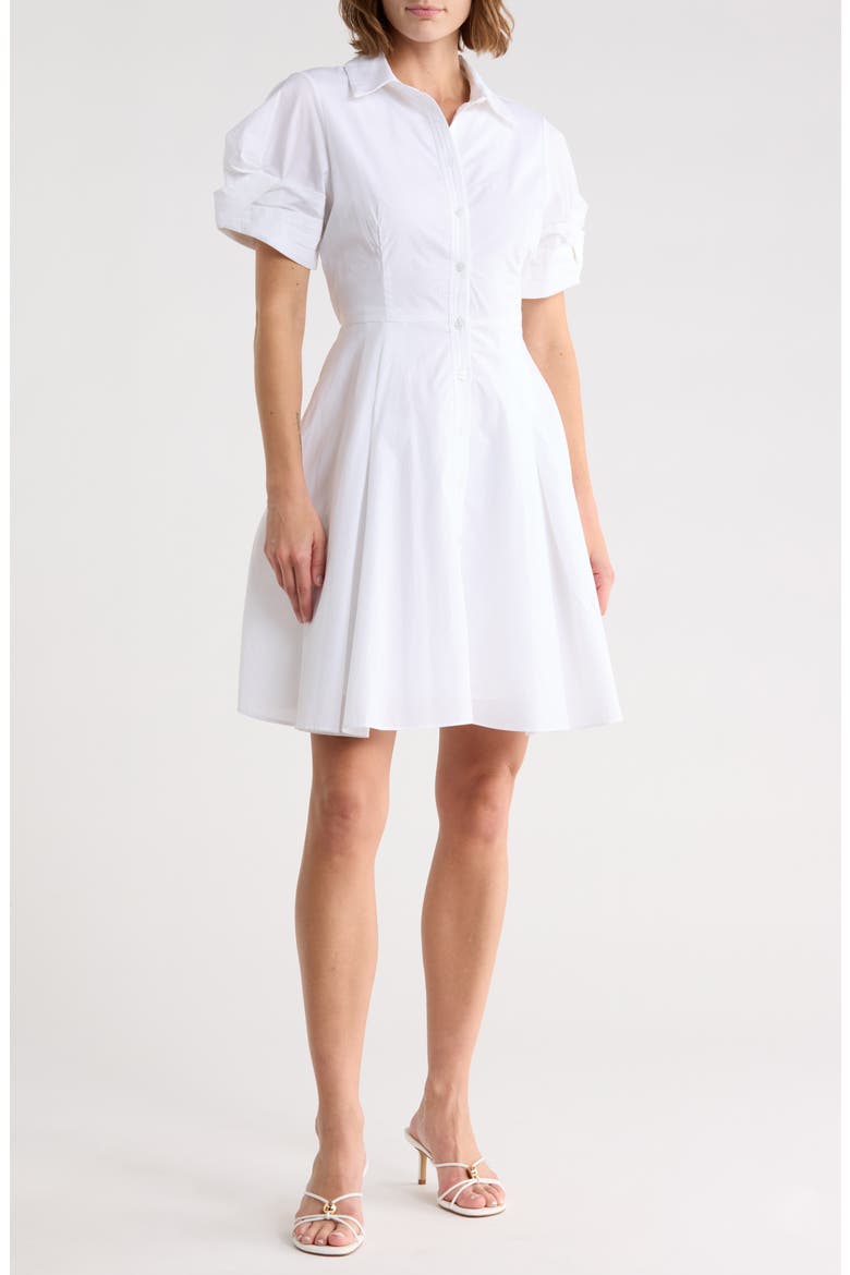 Short Sleeve Cotton Shirtdress, Main, color, ULTRA WHITE