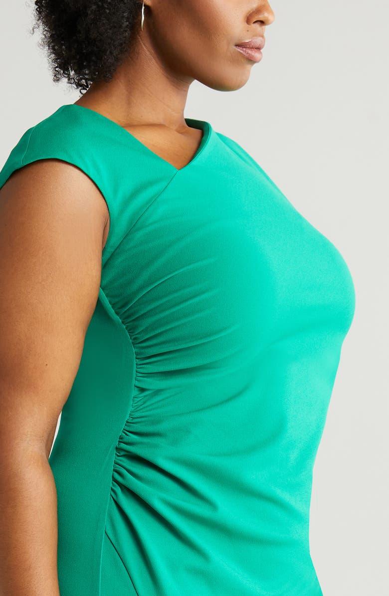 Anne Klein Asymmetric Ruched Midi Dress, Alternate, color,