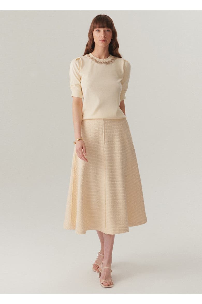 Ruth Midi Flared Skirt, Main, color, ECRU