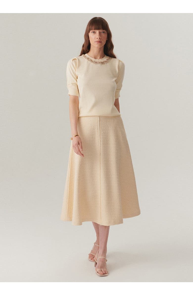 Exquise Ruth Midi Flared Skirt, Main, color, Ecru