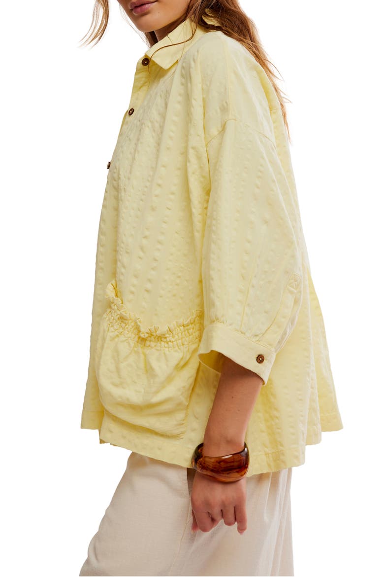 Just Like Me Relaxed Fit Cotton Seersucker Button-Up Shirt, Alternate, color, BANANA CREAM