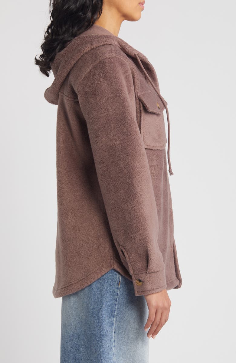 Thread & Supply Hooded Fleece Shacket, Alternate, color, Plum