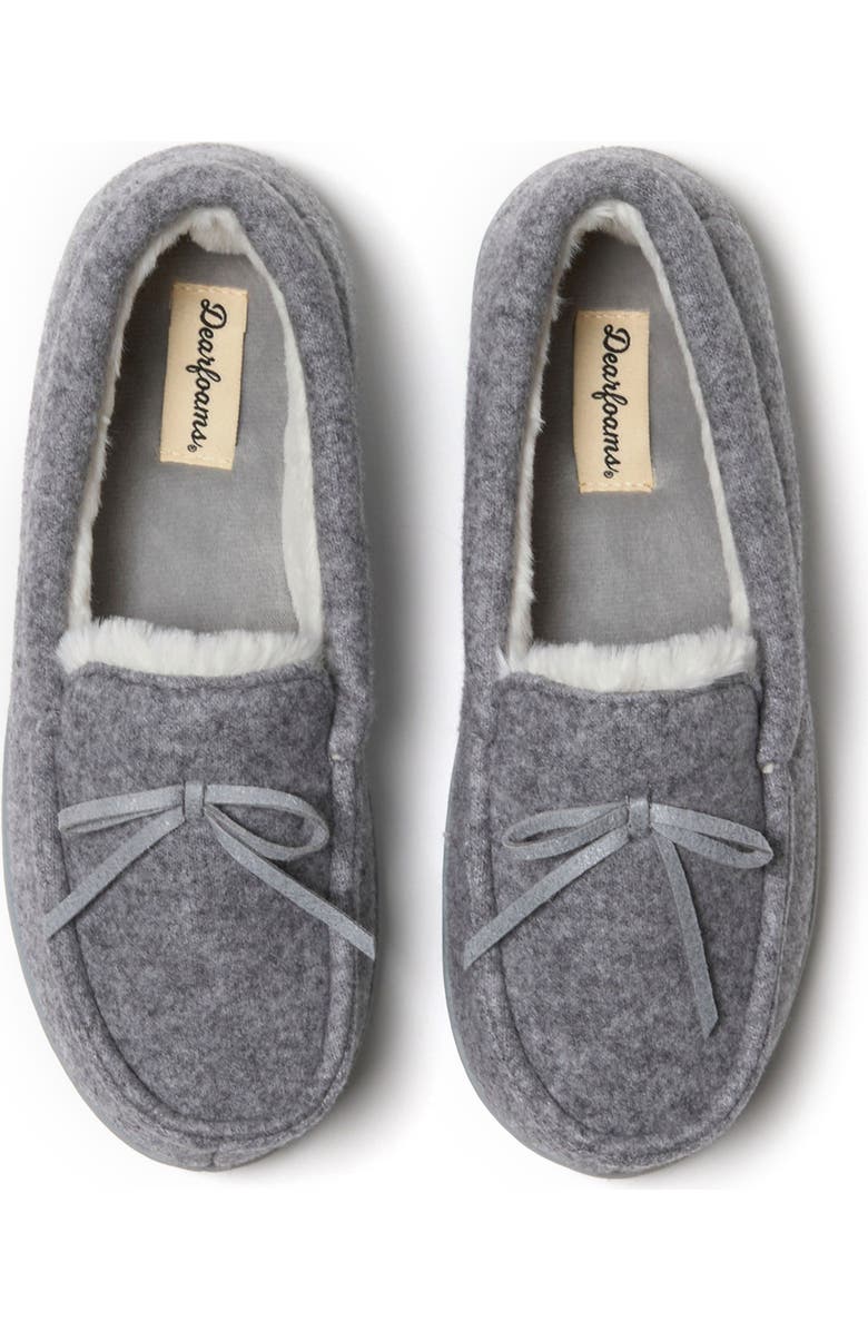 DEARFOAMS Hayes Soft Knit Moccasin Slipper, Alternate, color,