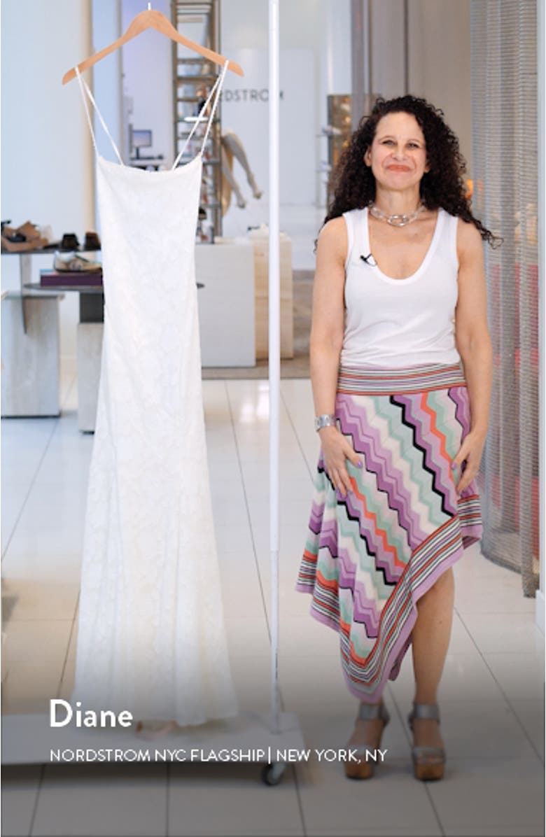 Joan Floral Appliqué Mermaid Gown, sales video thumbnail