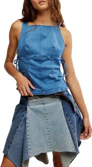 Free People Not My Fault Denim Corset Tank