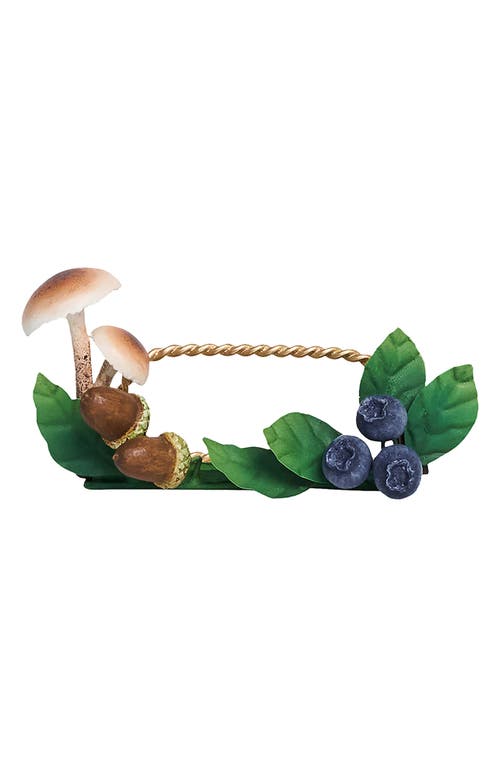 Juliska Forest Walk Mushroom & Acorns Set Of 4 Place Card Holders In Green
