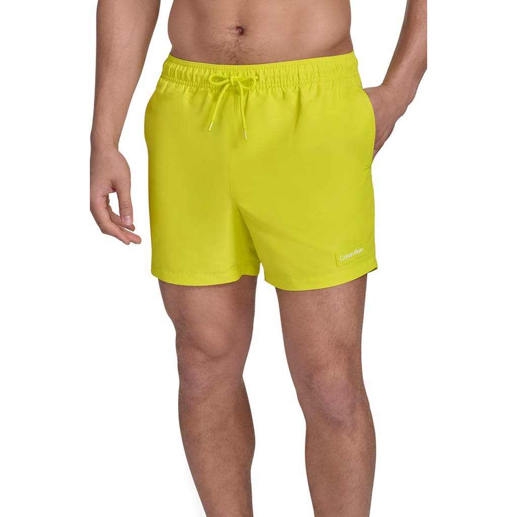 Calvin Klein Core Swim Trunks In Citrus