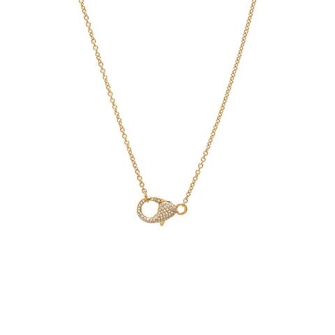 Diamond Small Clasp Necklace 14K