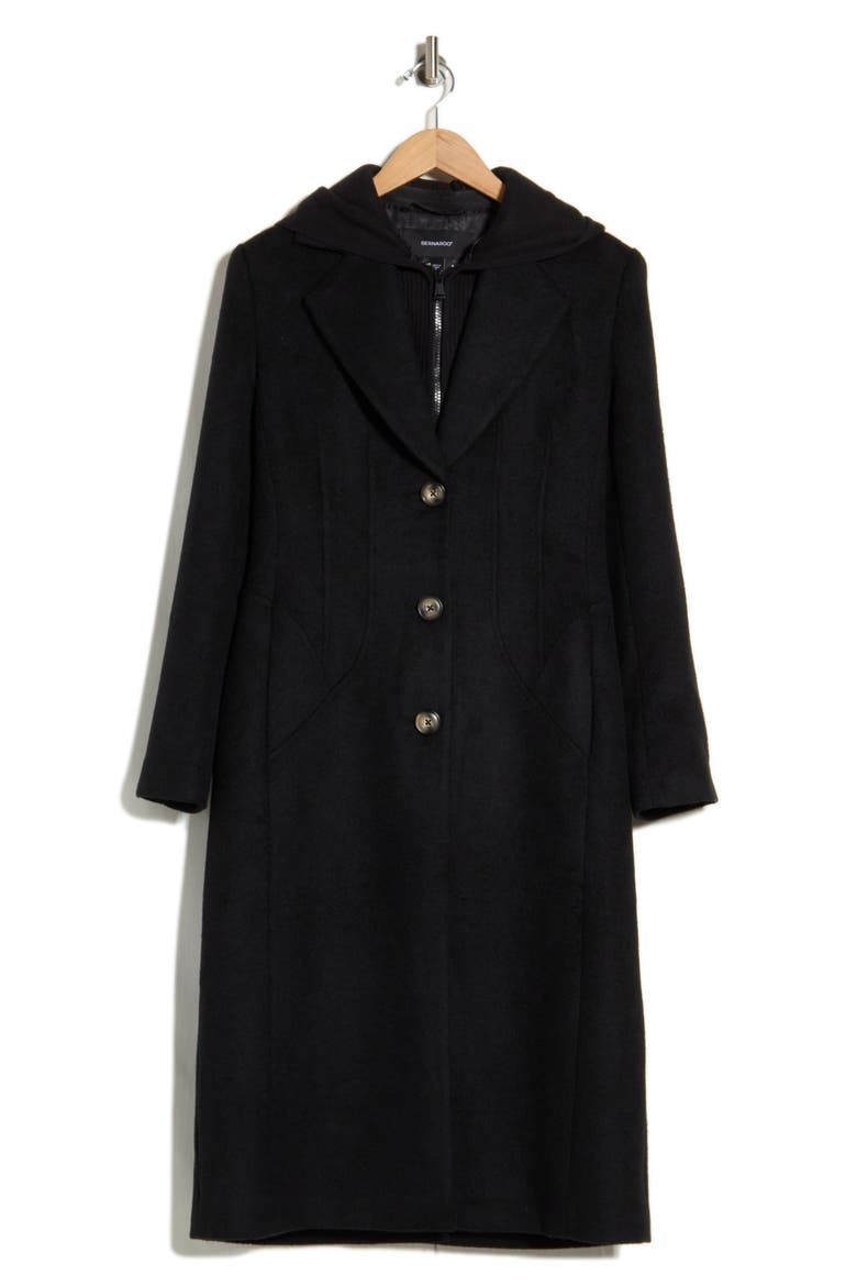 Jacket with Knit Bib, Alternate, color, BLACK