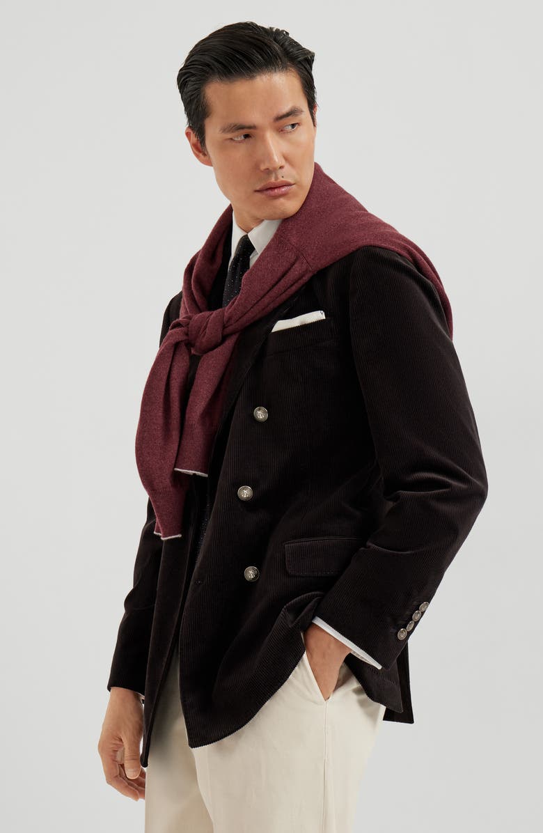 Brunello Cucinelli Corduroy blazer, Alternate, color, Black