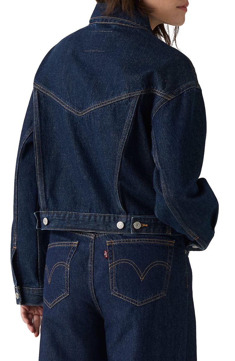 Levi's Shrunken '90s Denim Trucker Jacket, Alternate, color, Shaded View