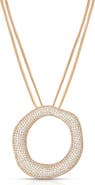 Ettika Pavé Cubic Zirconia Open Circle Pendant Necklace