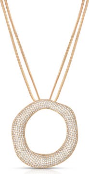 Ettika Pavé Cubic Zirconia Open Circle Pendant Necklace