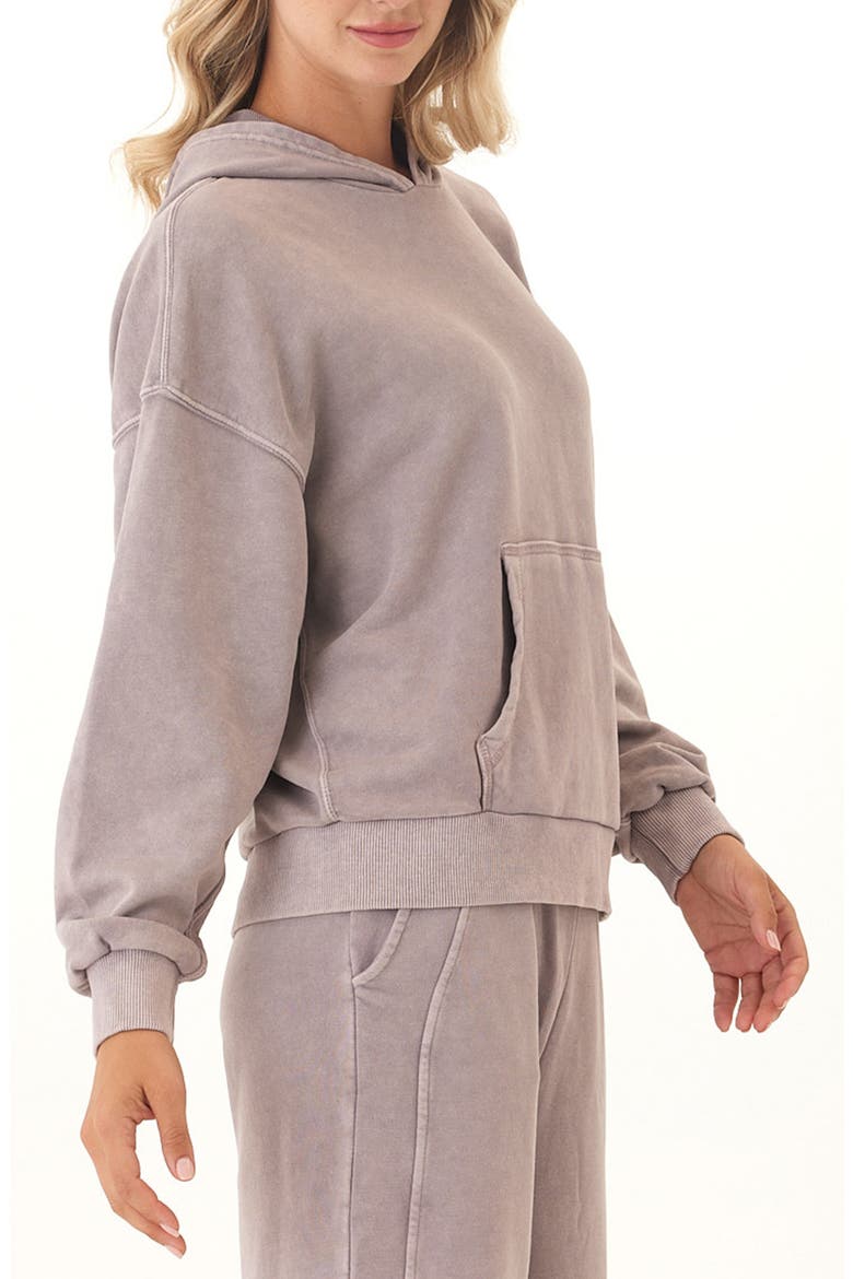 Tanya Mineral Wash Cotton Blend Fleece Hoodie, Alternate, color, TWILIGHT