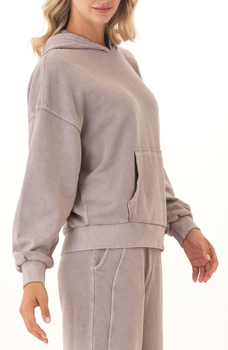 Threads 4 Thought Tanya Mineral Wash Cotton Blend Fleece Hoodie, Alternate, color, Twilight