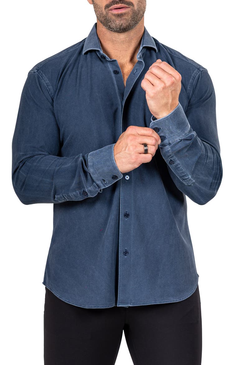Eins Marthy Contemporary Fit Button-Up Shirt, Alternate, color, BLUE