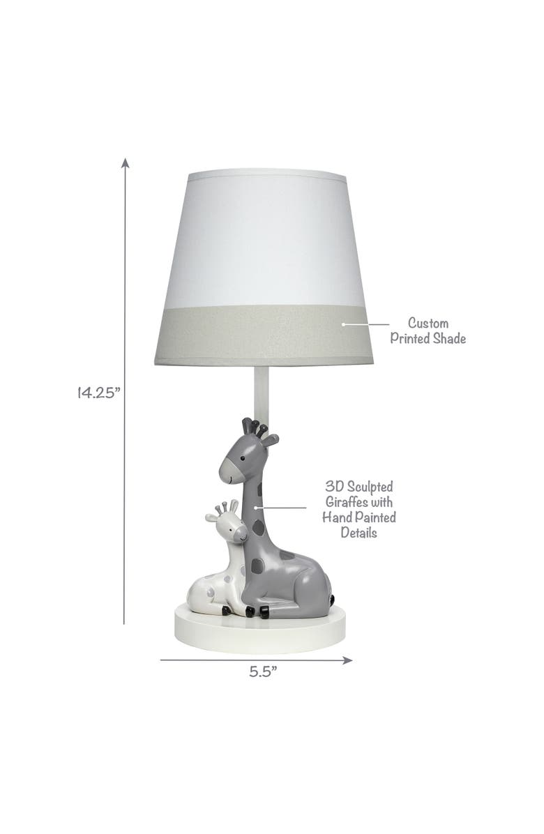 Lambs & Ivy Jungle Friends Giraffe Nursery Lamp with Shade & Bulb, Alternate, color, 