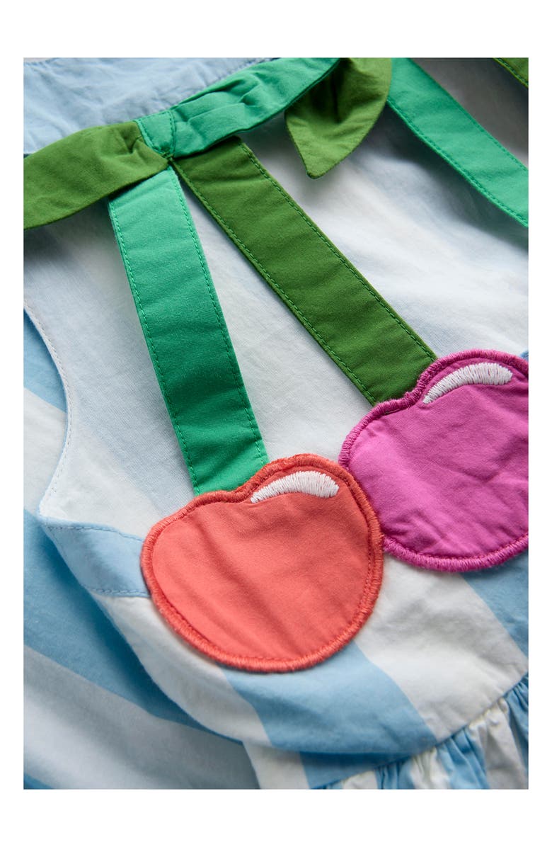 Mini Boden Kids' Harlow Stripe Strappy Cotton Sundress, Alternate, color, Cloud Blue Cherry Stripe