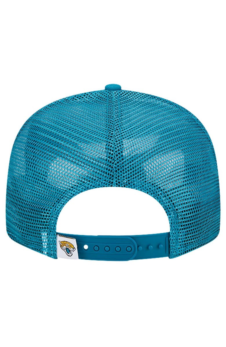 New Era Men's New Era Teal Jacksonville Jaguars Main Trucker 9FIFTY Snapback Hat, Alternate, color, Teal