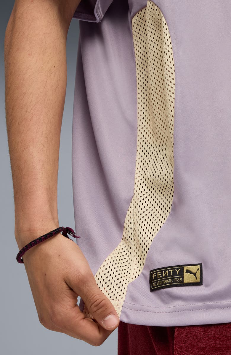 PUMA x Fenty Mesh Inset Raglan Sleeve T-Shirt, Alternate, color, Pale Plum