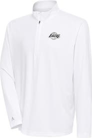 ANTIGUA Men's Antigua White Los Angeles Lakers Metallic Logo Tribute Quarter-Zip Top