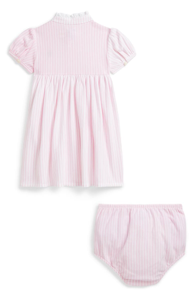 Ralph Lauren Stripe Cotton Piqué Shirtdress & Bloomers, Alternate, color,