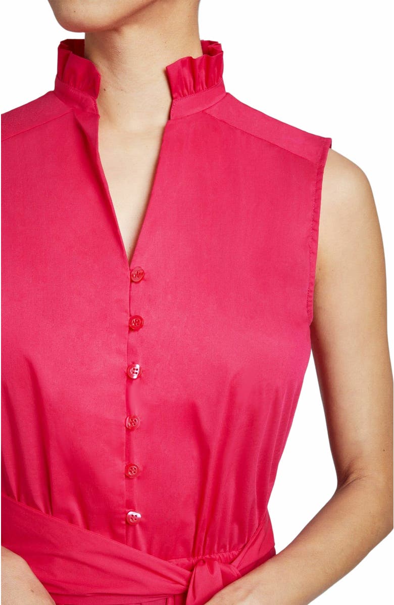 Santorelli Nirva Sleeveless Ruffle Neck Midi Dress, Alternate, color, 