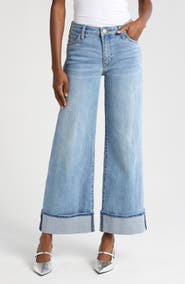 KUT from the Kloth Meg Fab Ab High Waist Cuffed Hem Wide Leg Jeans