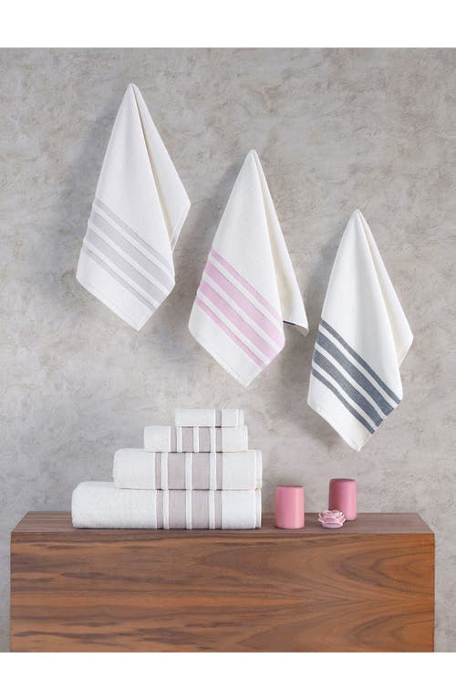 Brooks Brothers Contrast Boarder 3-piece Towel Set In Pink