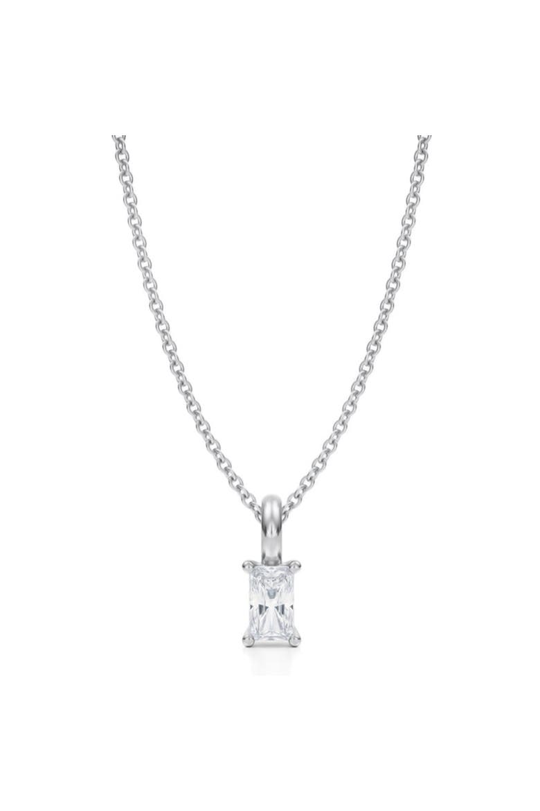 Radiant Solitaire Lab Diamond Pendant Necklace 14K 0.33ct, Main, color, White Gold