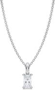 ALLUREZ Radiant Solitaire Lab Diamond Pendant Necklace 14K 0.33ct