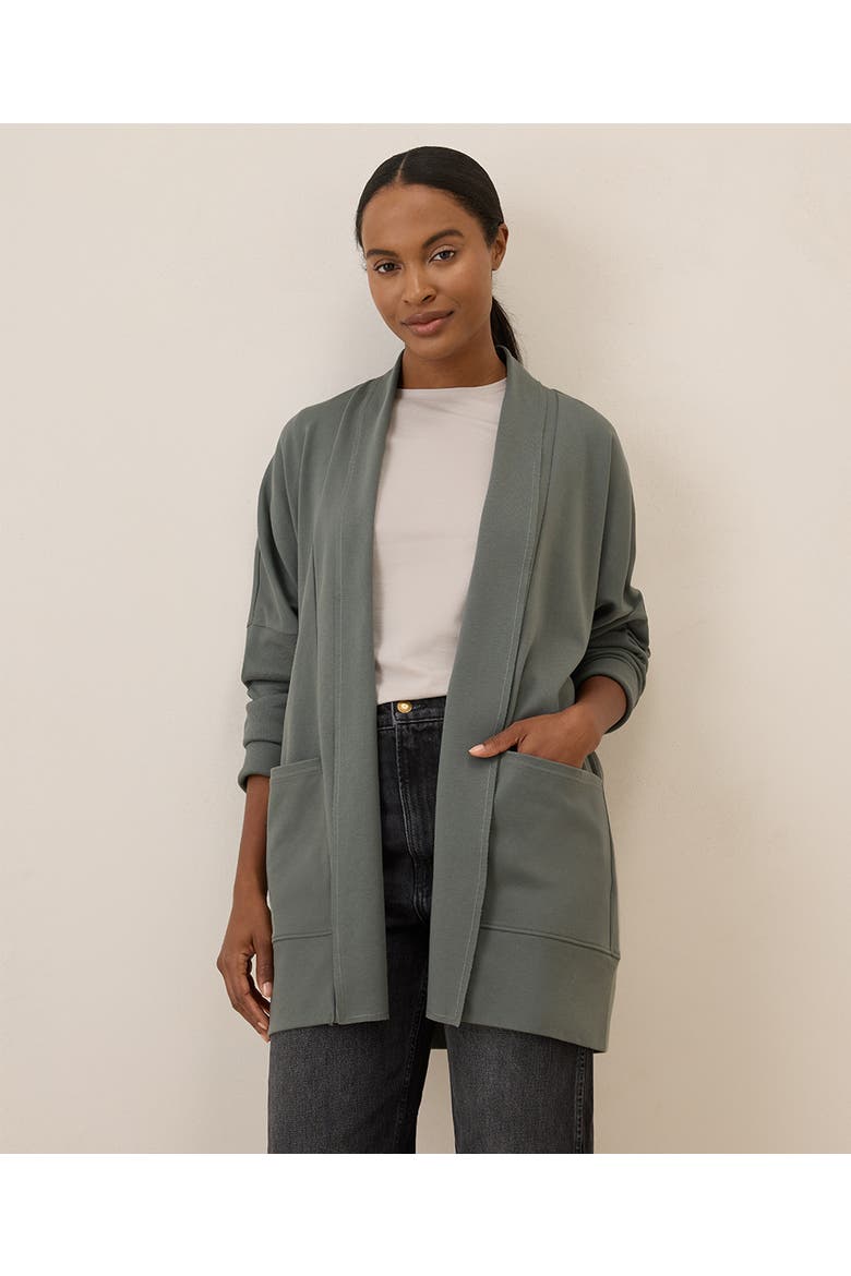 Organic Cotton Airplane Wrap Cardigan, Main, color, Castor Grey