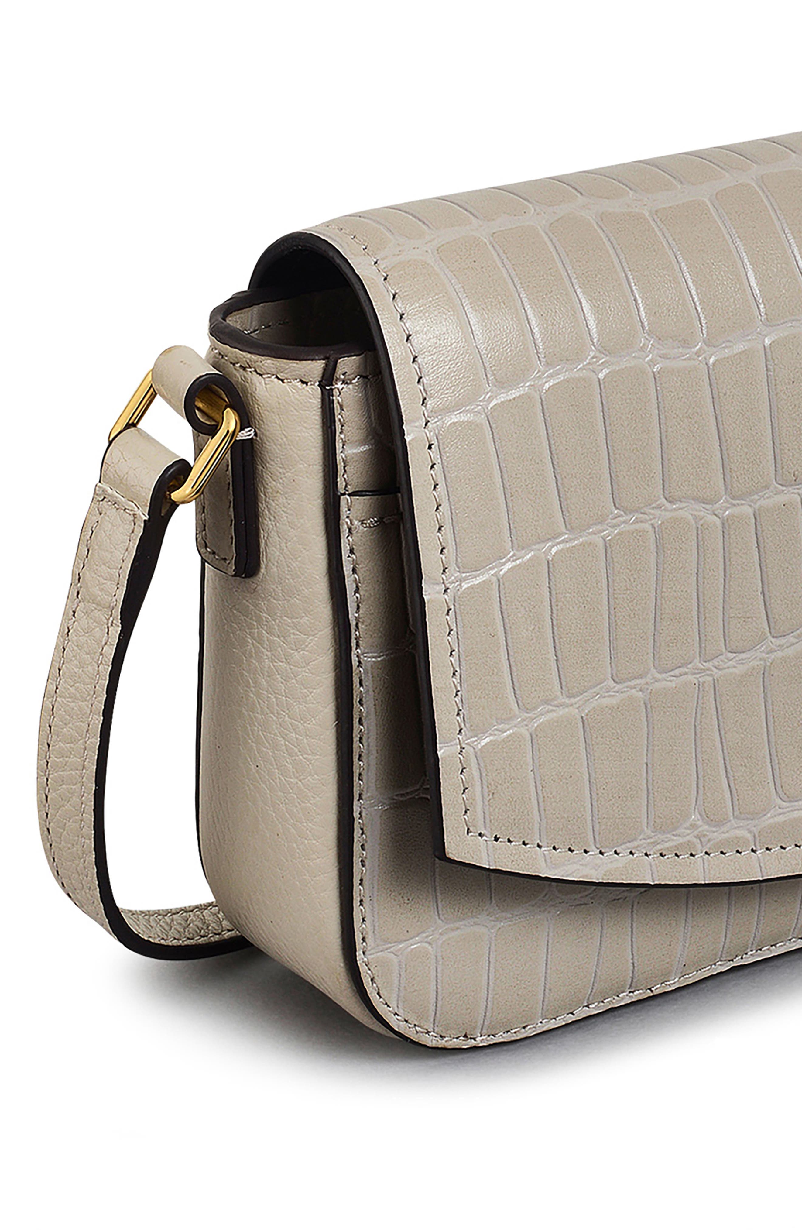 Radley River Road Mini Croc Embossed Crossbody Bag, Alternate, color, Pumice