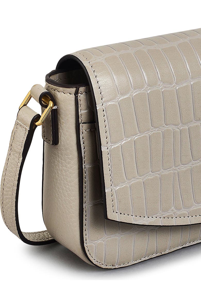 Radley River Road Mini Croc Embossed Crossbody Bag, Alternate, color, Pumice
