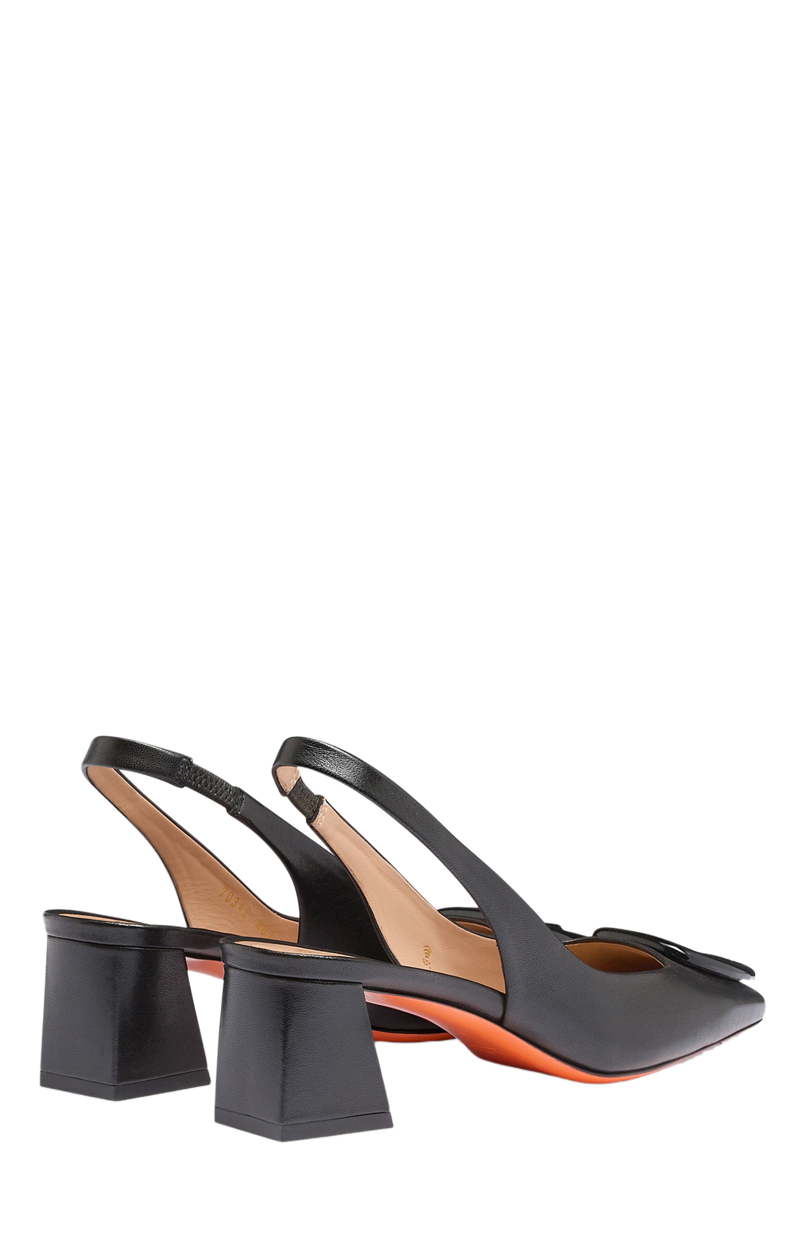 Santoni Women's mid-heel slingback, Alternate, color, Black