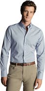 Charles Tyrwhitt Check Non-Iron Button-Down Oxford Slim Fit Shirt Single Cuff