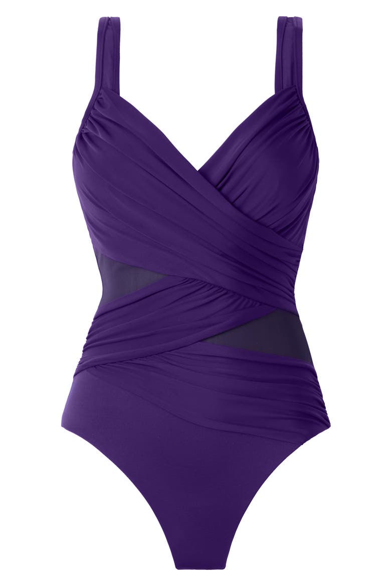 Network Madero One-Piece Swimsuit, Alternate, color, MULBERRY