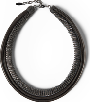 Brunello Cucinelli Leather precious necklace