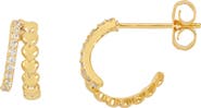 Estella Bartlett Heart & Cubic Zirconia Double Illusion Hoop Earrings
