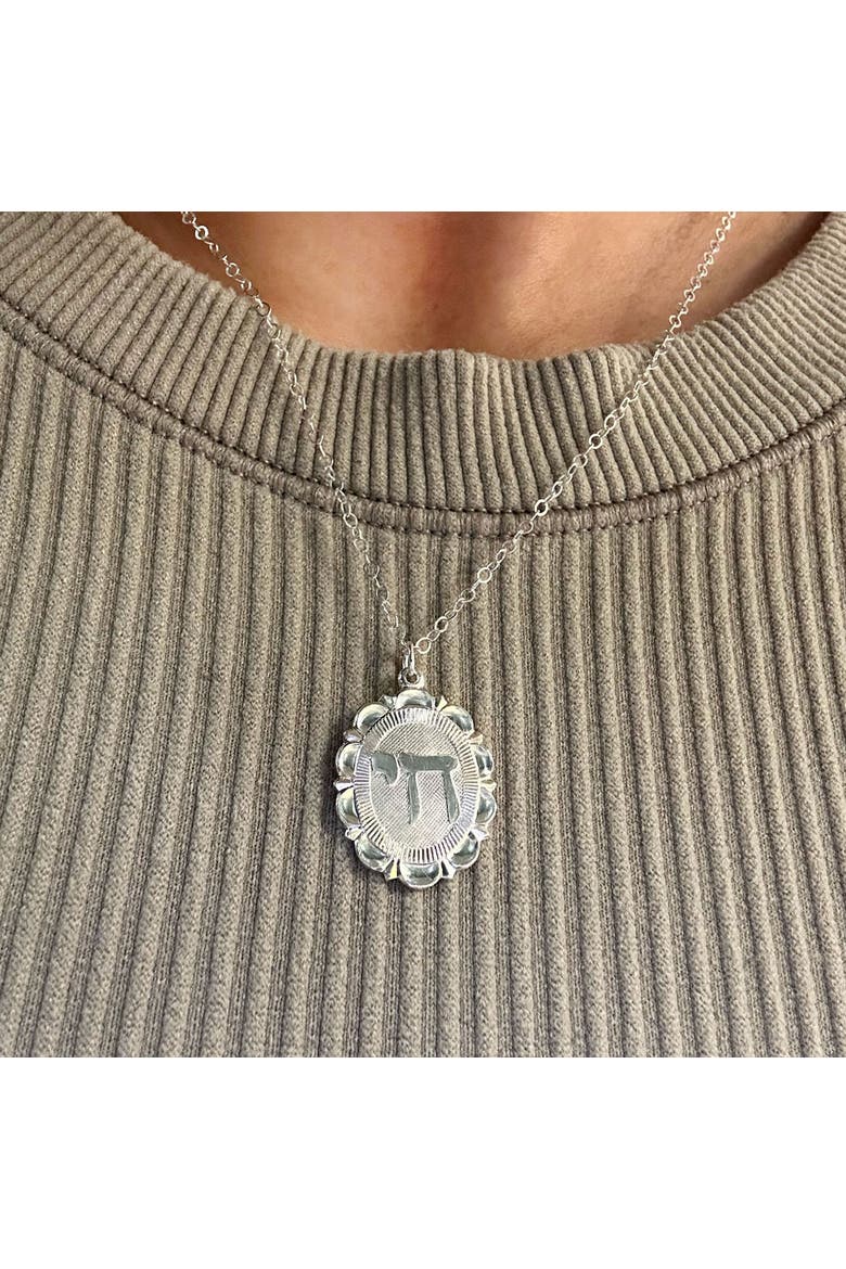 Chai Silver Charm Necklace, Alternate, color, Silver