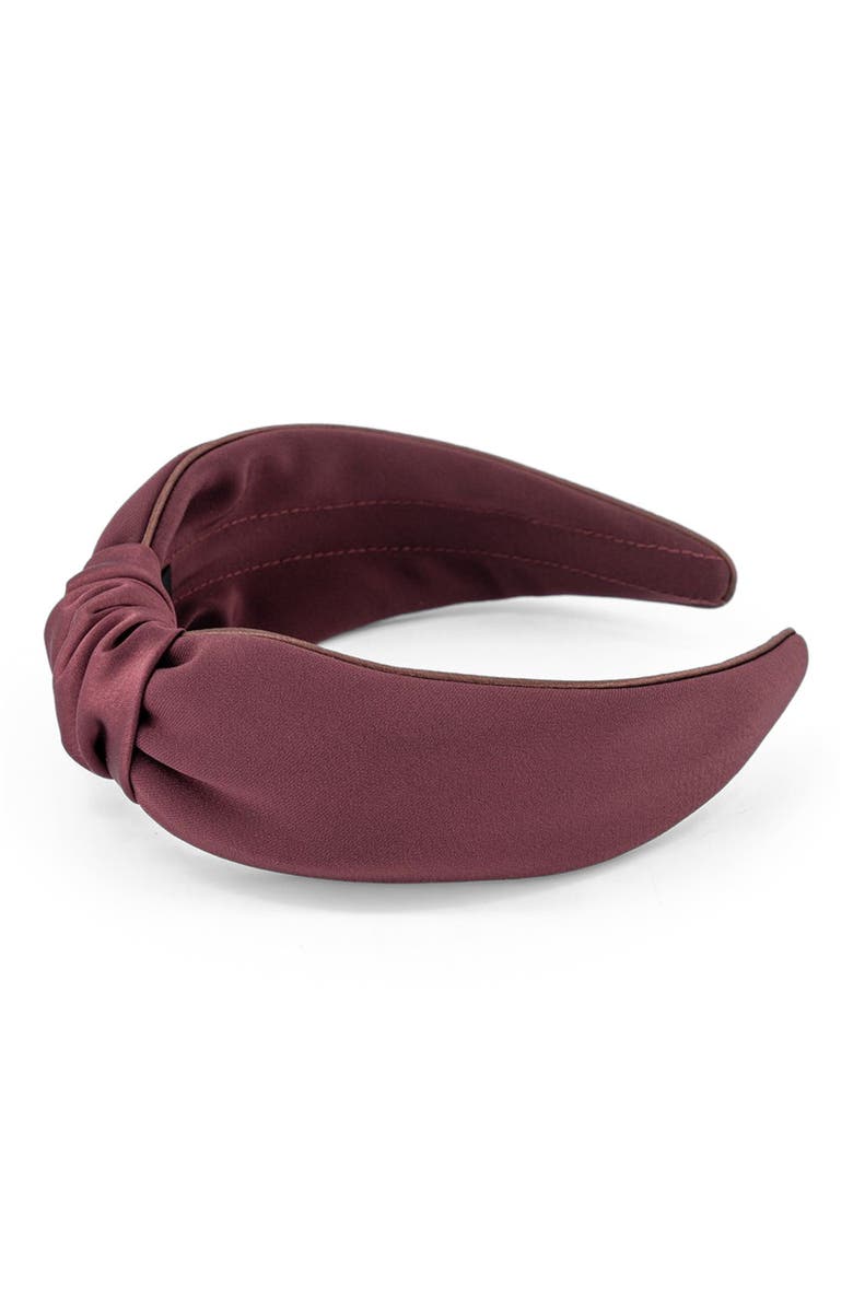 Alexandre de Paris Douceur satin headband, Alternate, color, Moka