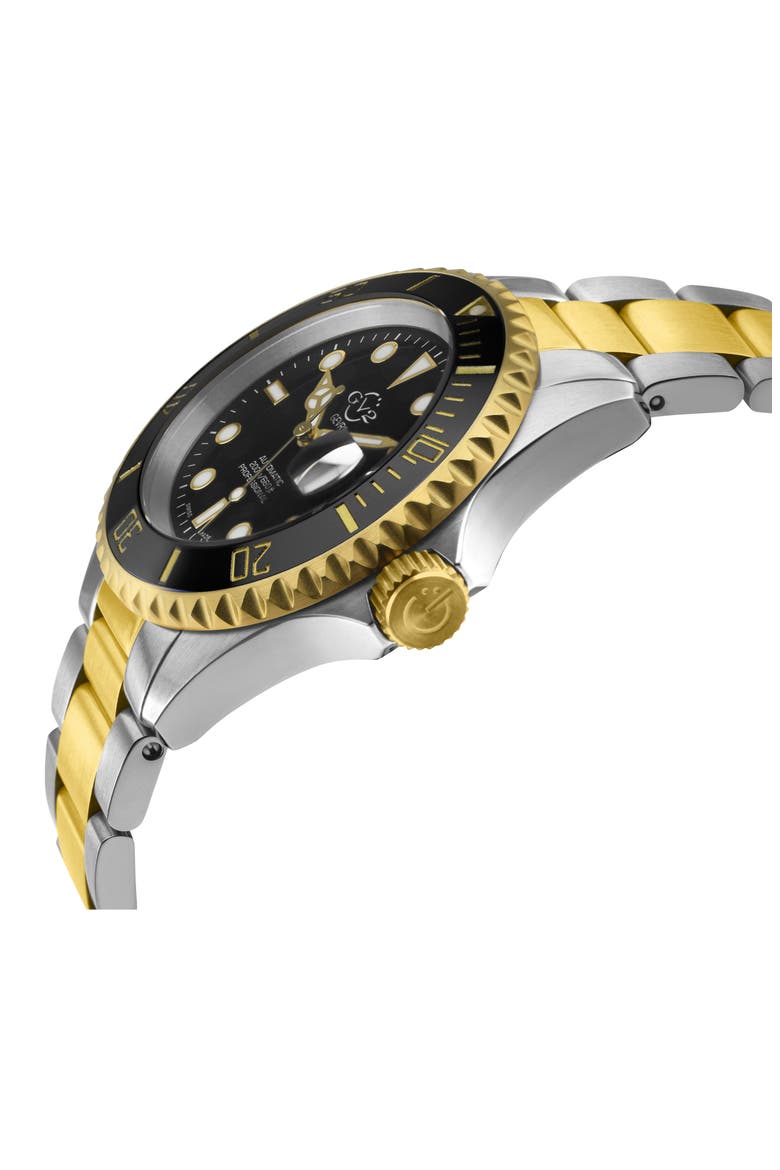 Liguria Two-Tone Swiss Automatic Bracelet Watch, 42mm, Alternate, color, SILVER/ YELLOW GOLD