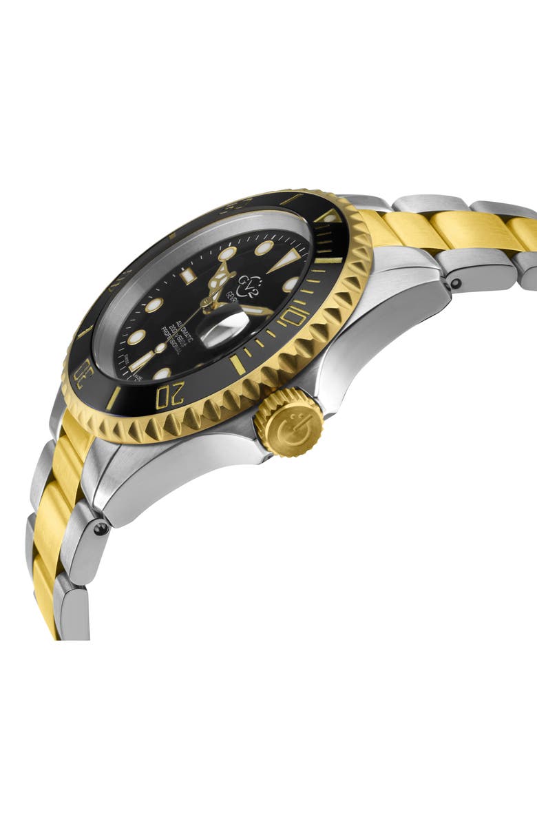 GV2 Liguria Two-Tone Swiss Automatic Bracelet Watch, 42mm, Alternate, color, Silver/ Yellow Gold
